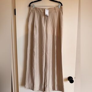 NWT H&M Women's Tan Wide-Leg Trousers